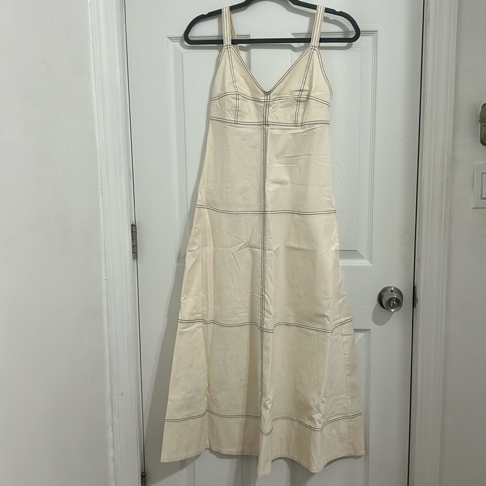 Mango Seam Detail Cotton Tank Midi Maxi Dress